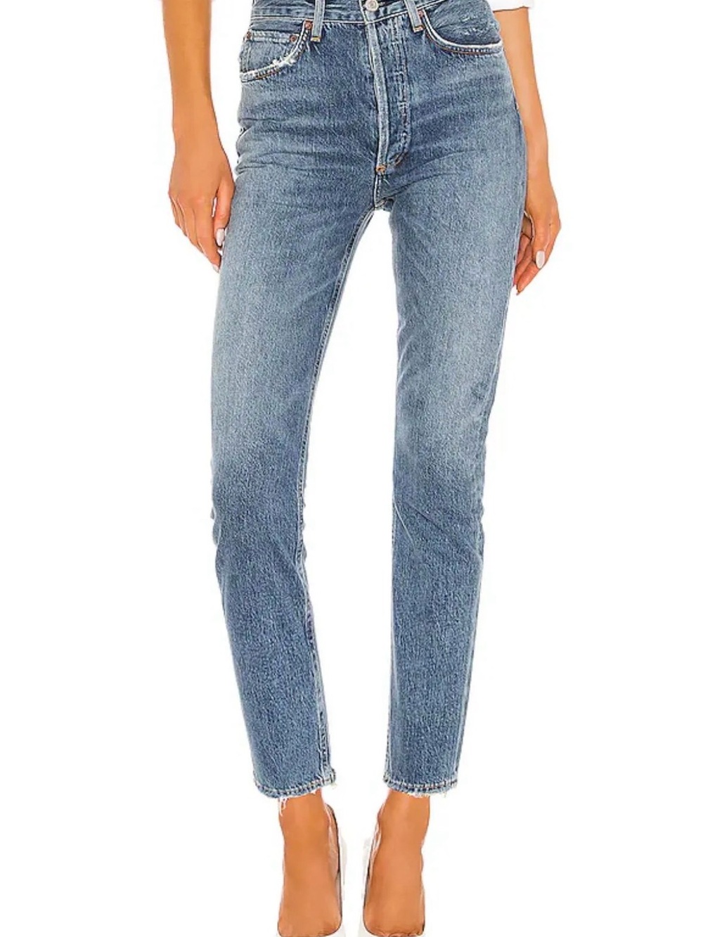 Agolde- High-Rise- Cropped- Straight Jeans. Size 26.